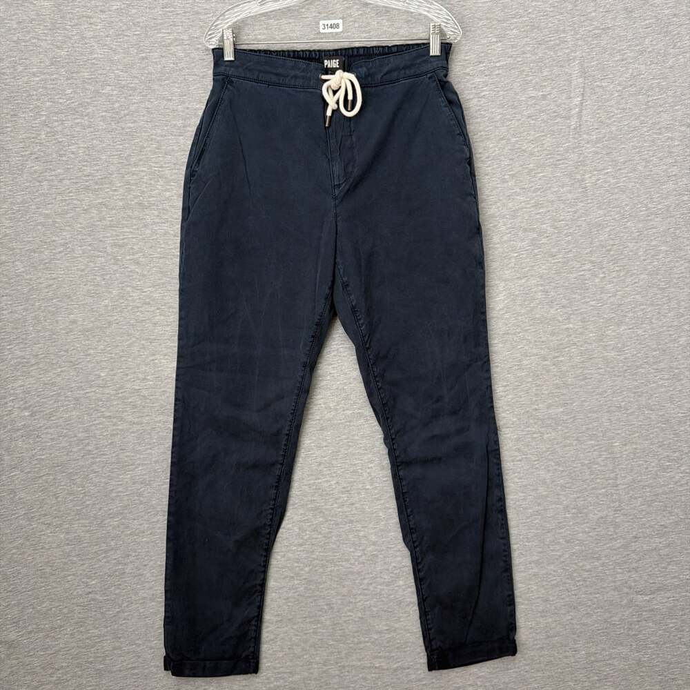 Paige Mens 34 Blue Fraser Elastic Drawstring Waist Soft Stretch Twill Pants